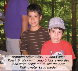 Brothers Adam Rossi, 9, and Caden Rossi, 6, play with Lego bricks every day and were delighted to see the new Fallingwater Lego model.