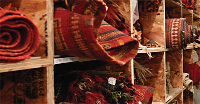 Textiles that are collected from around the
world and displayed in Fallingwater are
stored in a climate-controlled storage facility.