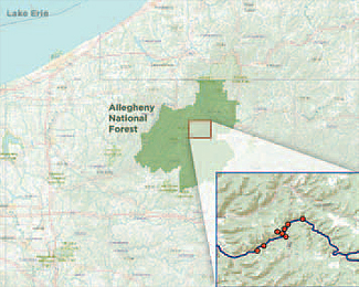 WPC identified eight locations in the Tionesta Creek watershed for
replacement of undersized culverts.