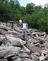 Rick Williams (right) with WPC staff member Ryan Miller on his Jack’s Mountain land.